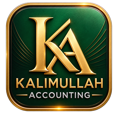 Kalimullah Accounting gold and emerald emblem